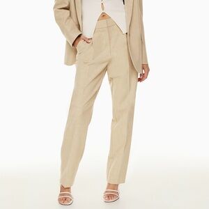 Sz 6 Aritzia WILFRED Ibiza Trouser in Heathered Oat Beige